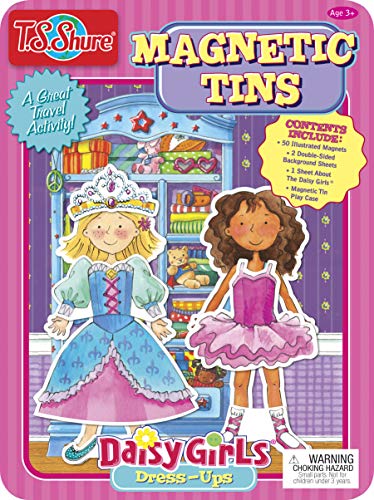 Bendon Daisy Girls Dress Up Magnetic Tin Playset – 3 Magnet Sheets, 2 Dual-Sided Scenes, Travel-Friendly