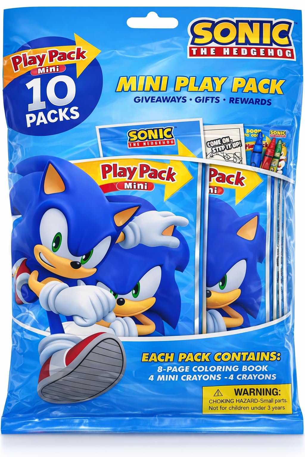 Bendon Sonic the Hedgehog Coloring and Activity Mini Pack - Travel Size with Crayons and Sticker