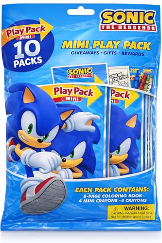 Bendon Sonic the Hedgehog Coloring and Activity Mini Pack - Travel Size with Crayons and Sticker