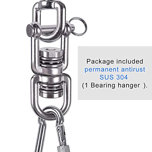 BeneLabel 360° Swing Swivel with 2 Bearings – 770 lb Capacity, 304 Stainless Steel Detachable Design for Tree Swings, Aerial Yoga & More