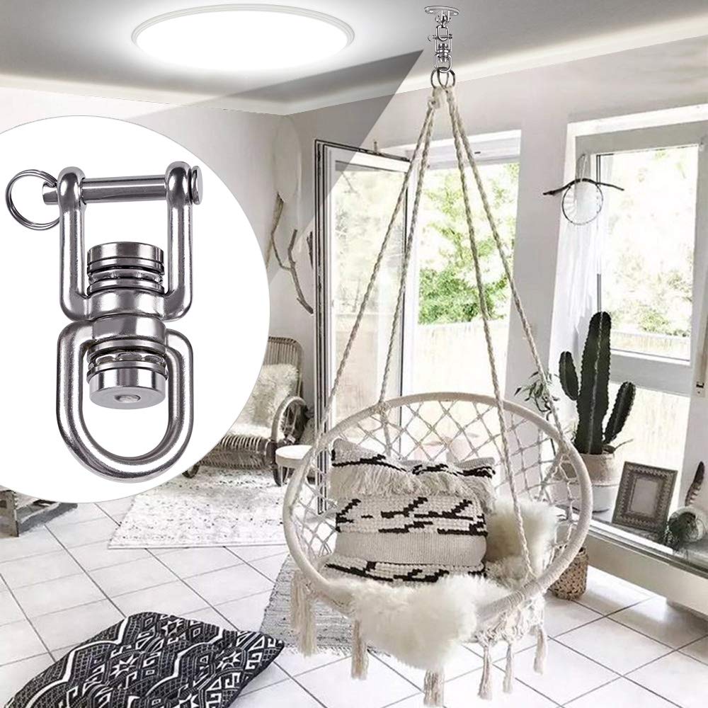 BeneLabel 360° Swing Swivel with 2 Bearings – 770 lb Capacity, 304 Stainless Steel Detachable Design for Tree Swings, Aerial Yoga & More