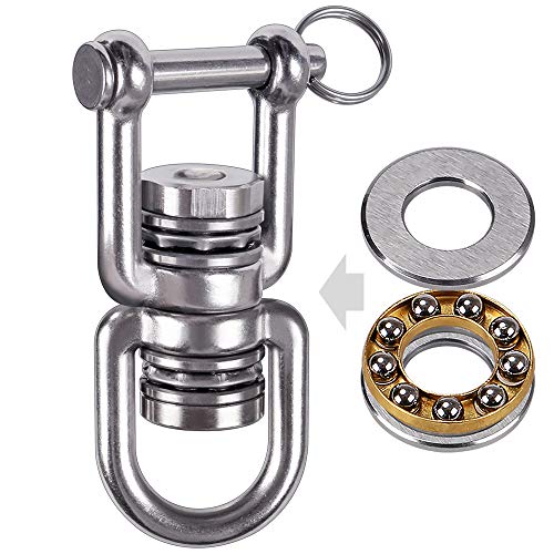 BeneLabel 360° Swing Swivel with 2 Bearings – 770 lb Capacity, 304 Stainless Steel Detachable Design for Tree Swings, Aerial Yoga & More