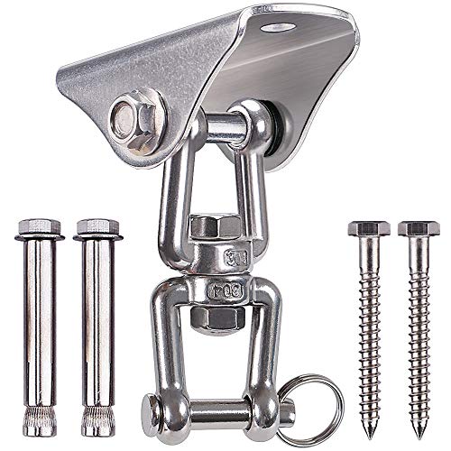 BeneLabel 360° Swivel Ceiling Mount Swing Hangers – 1000LB Capacity Stainless Steel Hardware for Hammocks, Punching Bags, and Yoga Swings