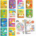 BenLouis 24 Pack Bible Verses Mini Coloring Books for Kids - 72 Patterns, Christian Party Favors, Sunday School Goodie Bag Fillers