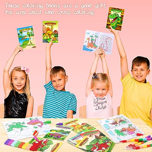 BenLouis 24-Pack Dinosaur Mini Coloring Books - Small Activity Books for Kids, Dino Party Favors, Goodie Bag Stuffers