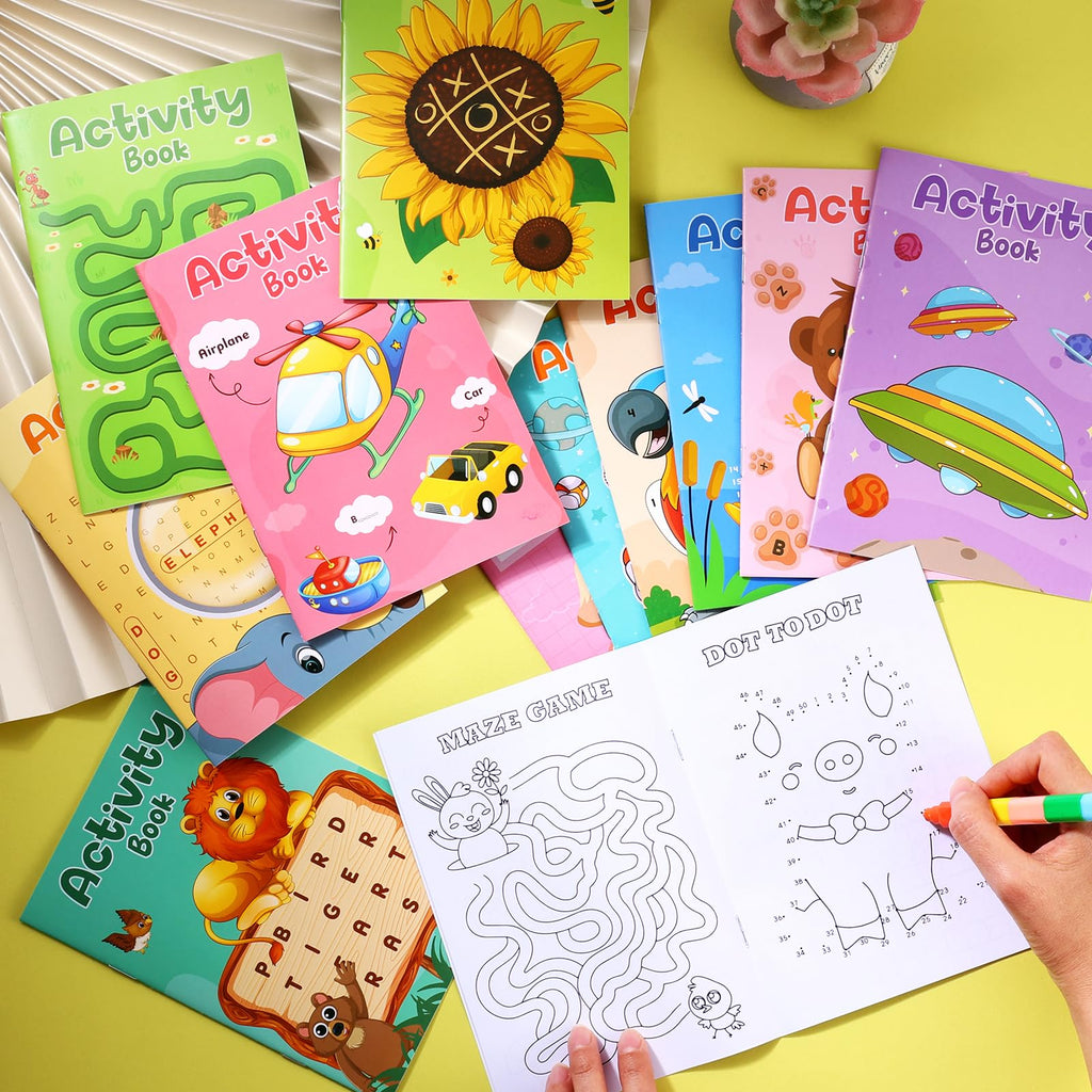 BenLouis 24 Pack Mini Activity Books for Kids Ages 4-8-12 – Small Puzzle Books for Party Favors, Goodie Bags, Classroom Rewards
