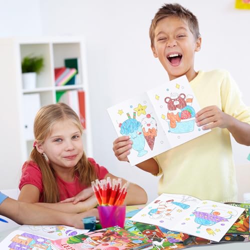 BenLouis 24-Pack Mini Coloring Books – 12 Styles, 72 Patterns for Kids Ages 4-12