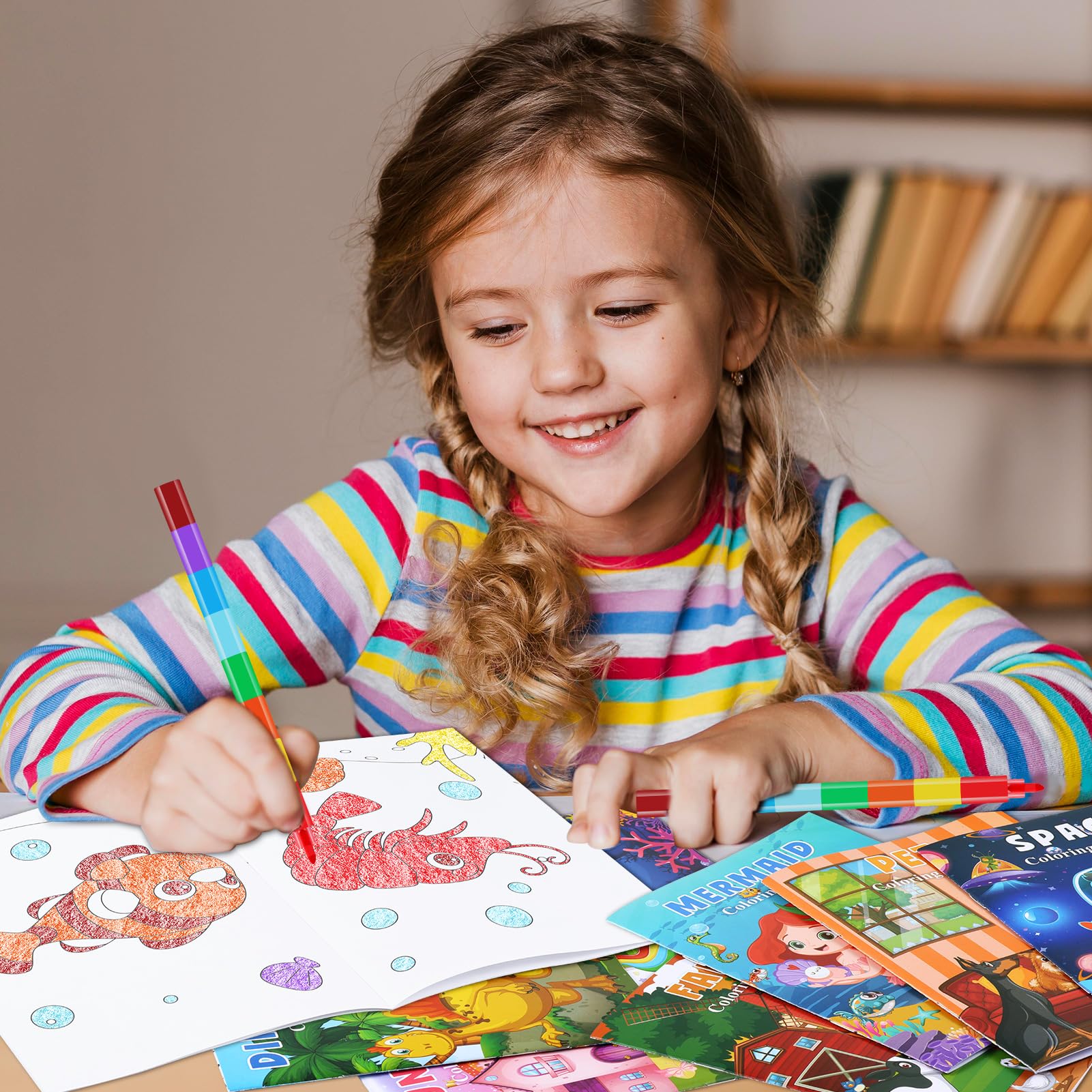 BenLouis 24-Pack Mini Coloring Books – 12 Styles, 72 Patterns for Kids Ages 4-12