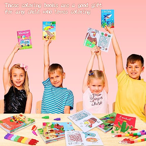 BenLouis 24 Pack Summer Mini Coloring Books - 12 Styles, 72 Patterns for Kids Pool Beach Party Favors & Goodie Bags
