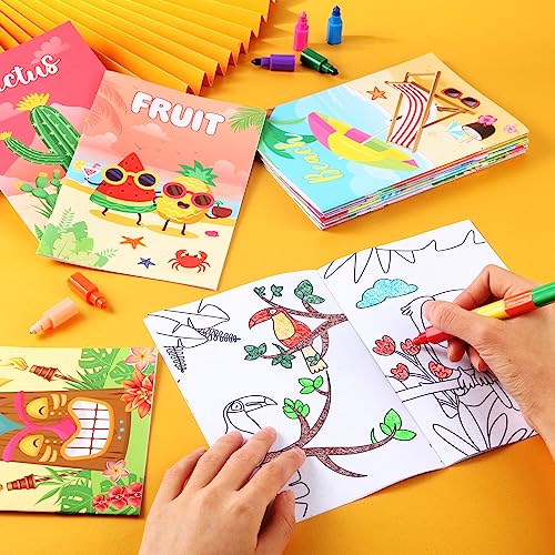 BenLouis 24 Pack Summer Mini Coloring Books - 12 Styles, 72 Patterns for Kids Pool Beach Party Favors & Goodie Bags