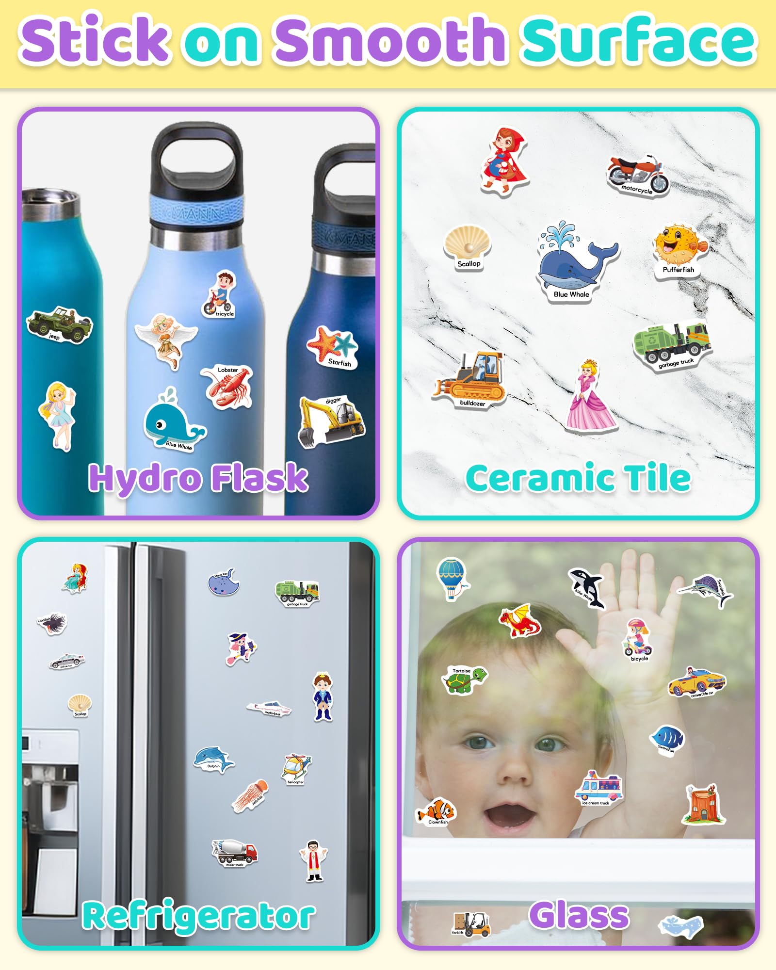 Benresive Reusable Sticker Book for Toddlers – 90+ Stickers, 3 Themes, Waterproof & Portable