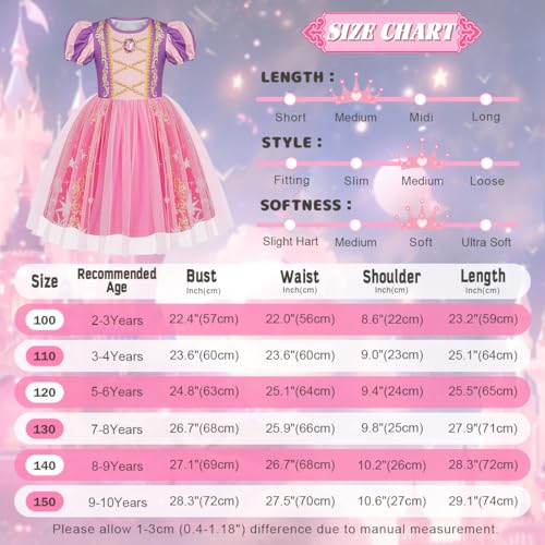 Benylion Girls Princess Dress with 3D Diamond Print & Apple Pattern – Halloween Cosplay, Birthday Party Outfit