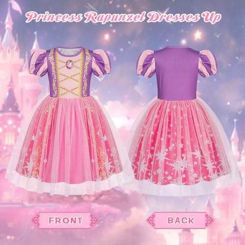 Benylion Girls Princess Dress with 3D Diamond Print & Apple Pattern – Halloween Cosplay, Birthday Party Outfit