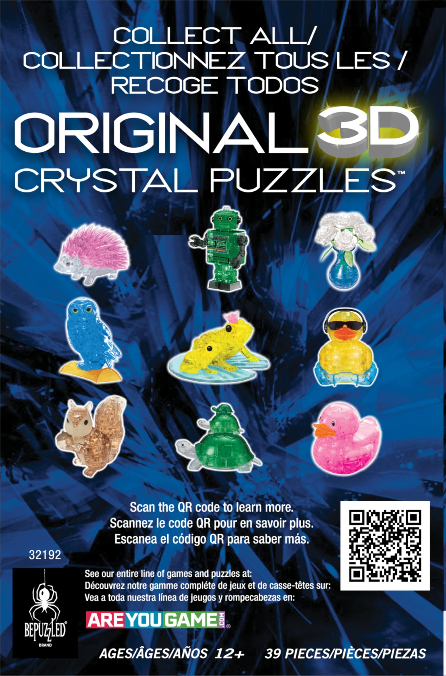 BePuzzled 3D Crystal Puzzle – Green Tin Robot (39 Pieces, Level 2)