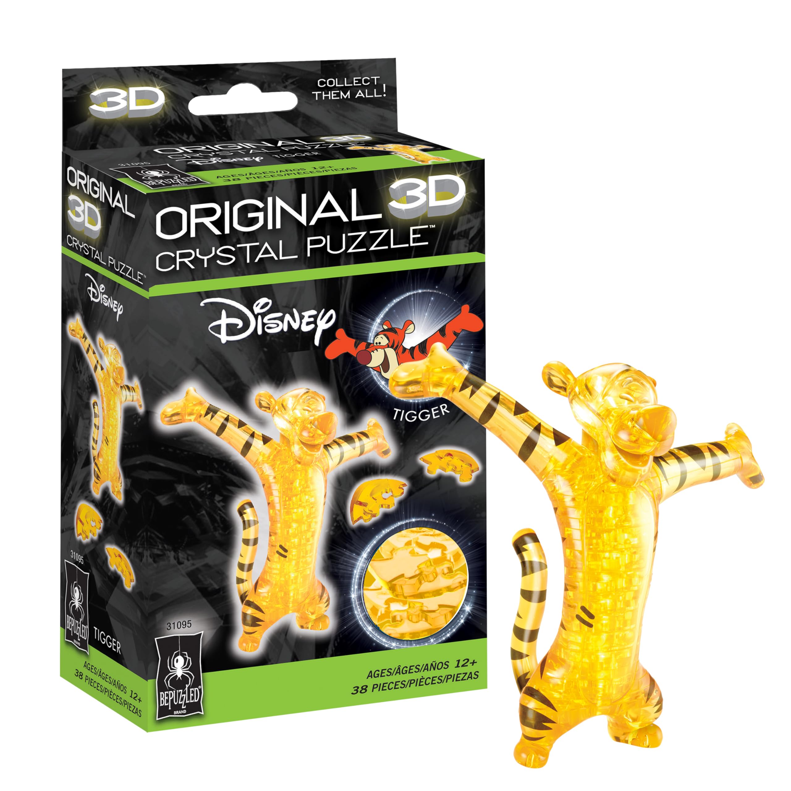 BePuzzled Disney Tigger 3D Crystal Puzzle - 38 Pieces, Ages 12+