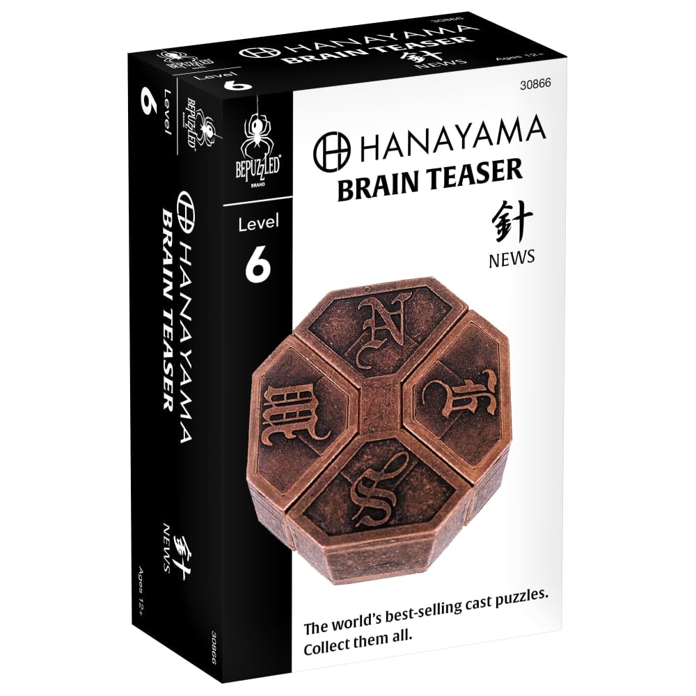 BePuzzled Hanayama News Metal Brainteaser Puzzle – Mensa Rated Level 6, Ages 12+