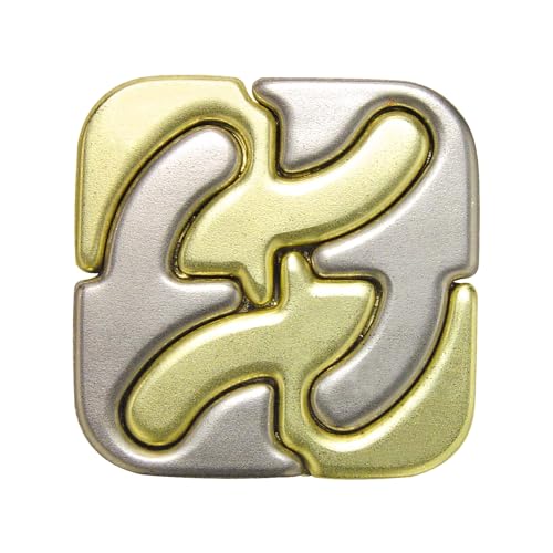 BePuzzled Hanayama Square Metal Brainteaser Puzzle – Level 6 (Very Difficult) for Ages 12+