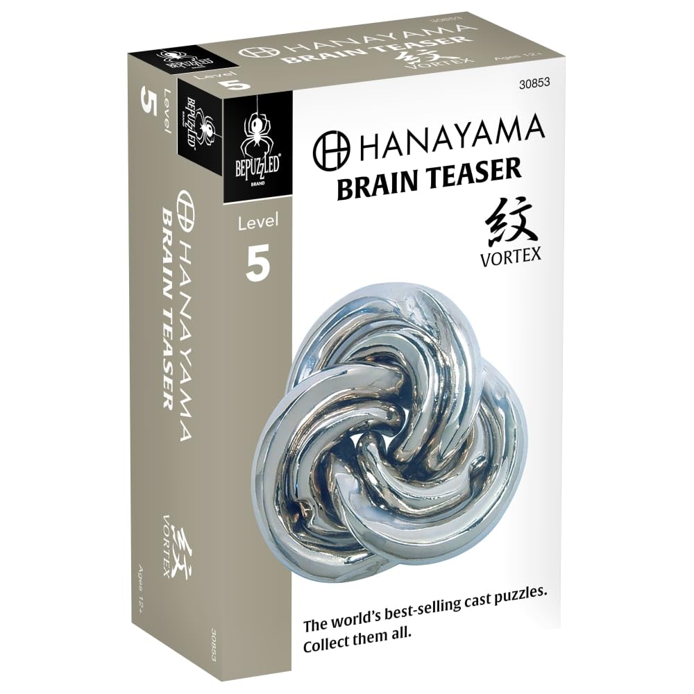 BePuzzled Vortex Hanayama Metal Brain Teaser - Mensa Level 5 Puzzle for Ages 12+