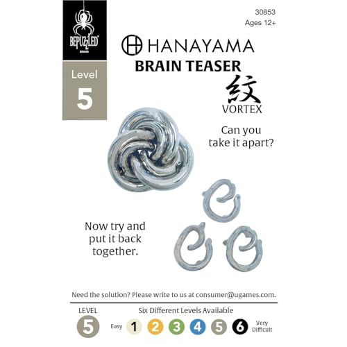 BePuzzled Vortex Hanayama Metal Brain Teaser - Mensa Level 5 Puzzle for Ages 12+