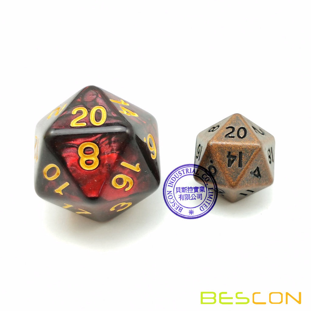 Bescon Mini Metal Dice Set Antique Copper 10mm - 7 Polyhedral D&D Dice