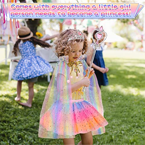 BesJonie Princess Dress Set with Cape and Skirt for Girls Ages 3-6
