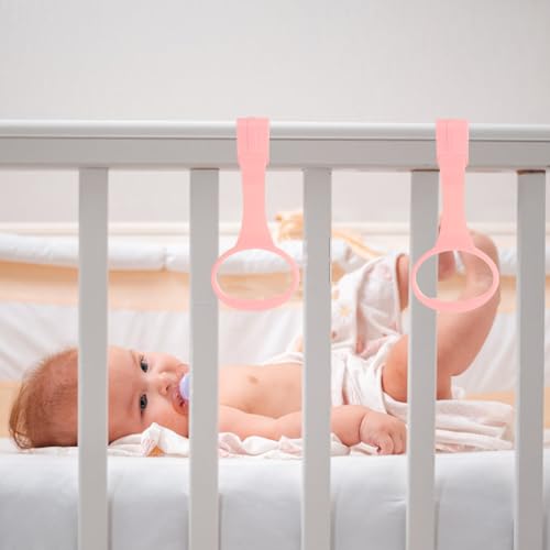 BESPORTBLE 4-Piece Baby Pull Up Rings for Playpen - Standing Walker Assist for Infants, Portable Crib Hanging Toys