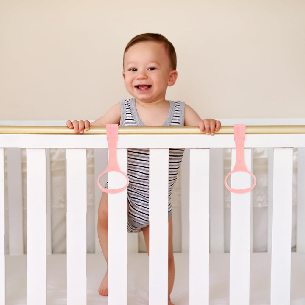BESPORTBLE 4-Piece Baby Pull Up Rings for Playpen - Standing Walker Assist for Infants, Portable Crib Hanging Toys