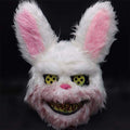 BESSEEK Halloween Bloody Plush Bunny Mask – Creepy Rabbit Cosplay Costume for Adults and Teens
