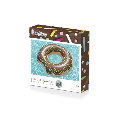 Bestway Doughnut Swim Ring – 42" Inflatable Donut Pool Float with Bite Mark Design