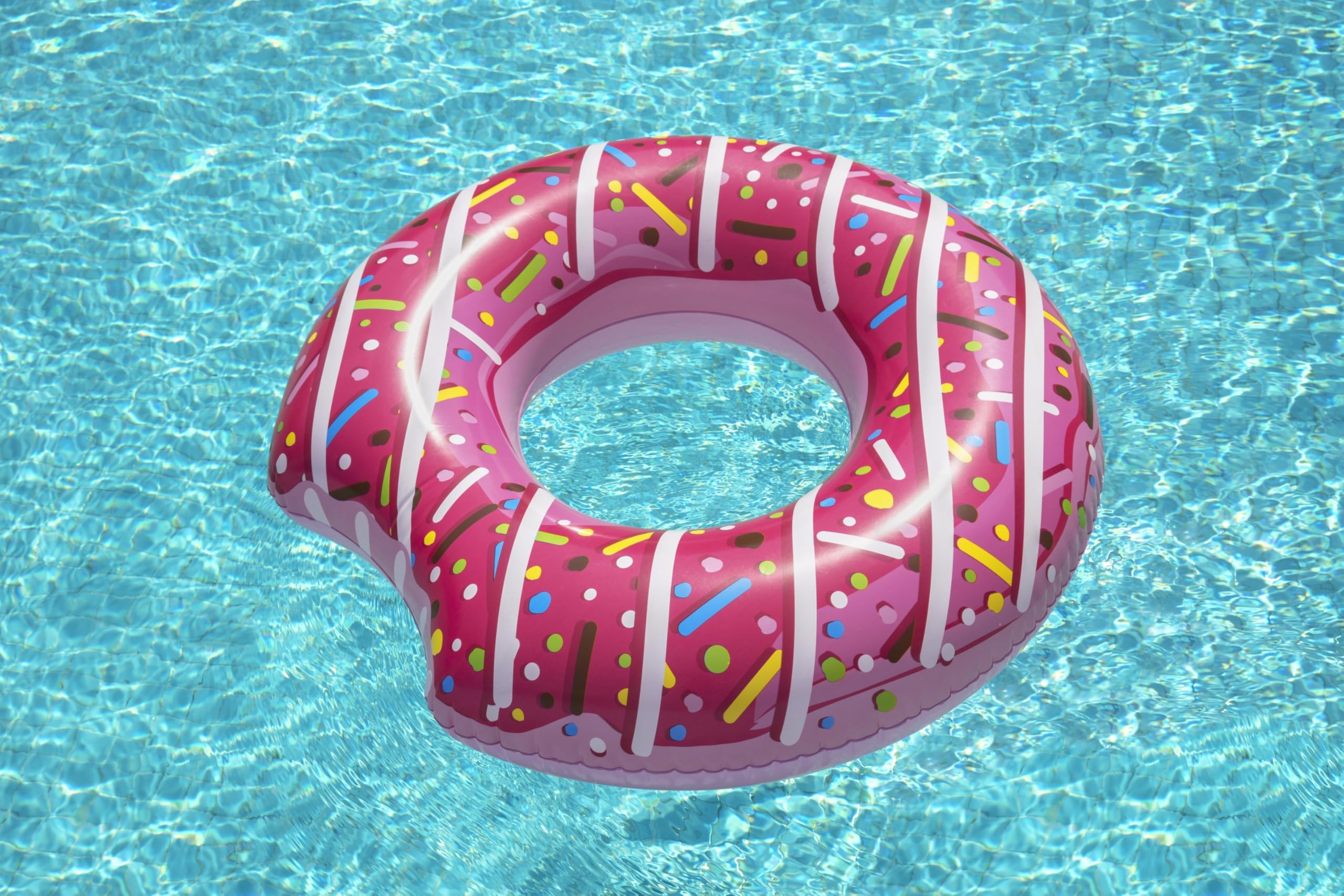 Bestway Doughnut Swim Ring – 42" Inflatable Donut Pool Float with Bite Mark Design