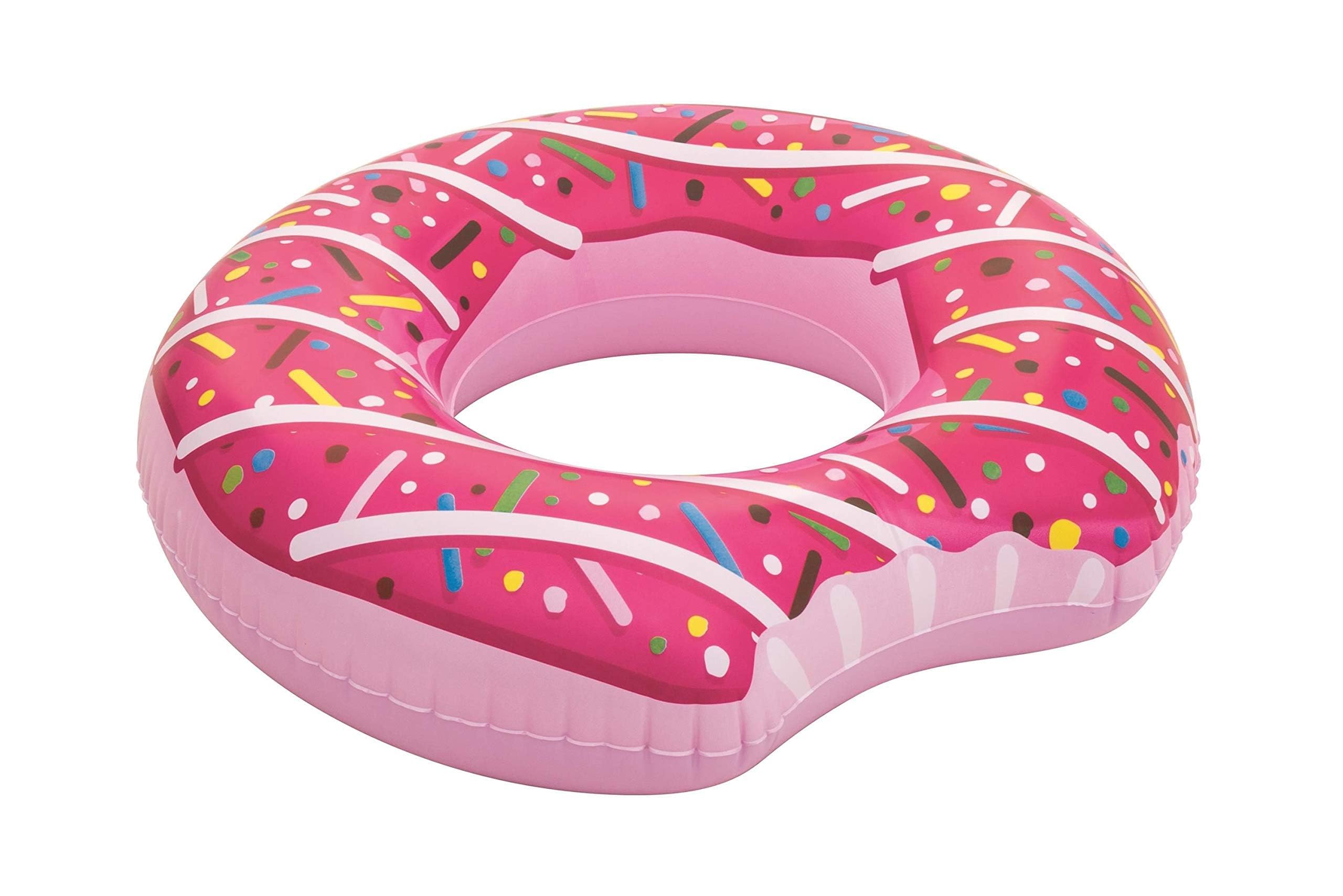 Bestway Doughnut Swim Ring – 42" Inflatable Donut Pool Float with Bite Mark Design
