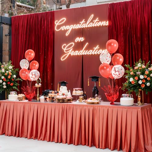 Besutolife Red Balloon Table Centerpiece Kit with Metallic Star Decorations, 2 Sets