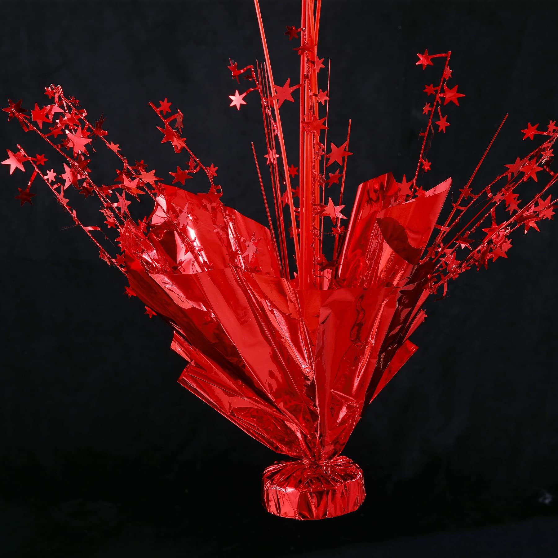 Besutolife Red Balloon Table Centerpiece Kit with Metallic Star Decorations, 2 Sets