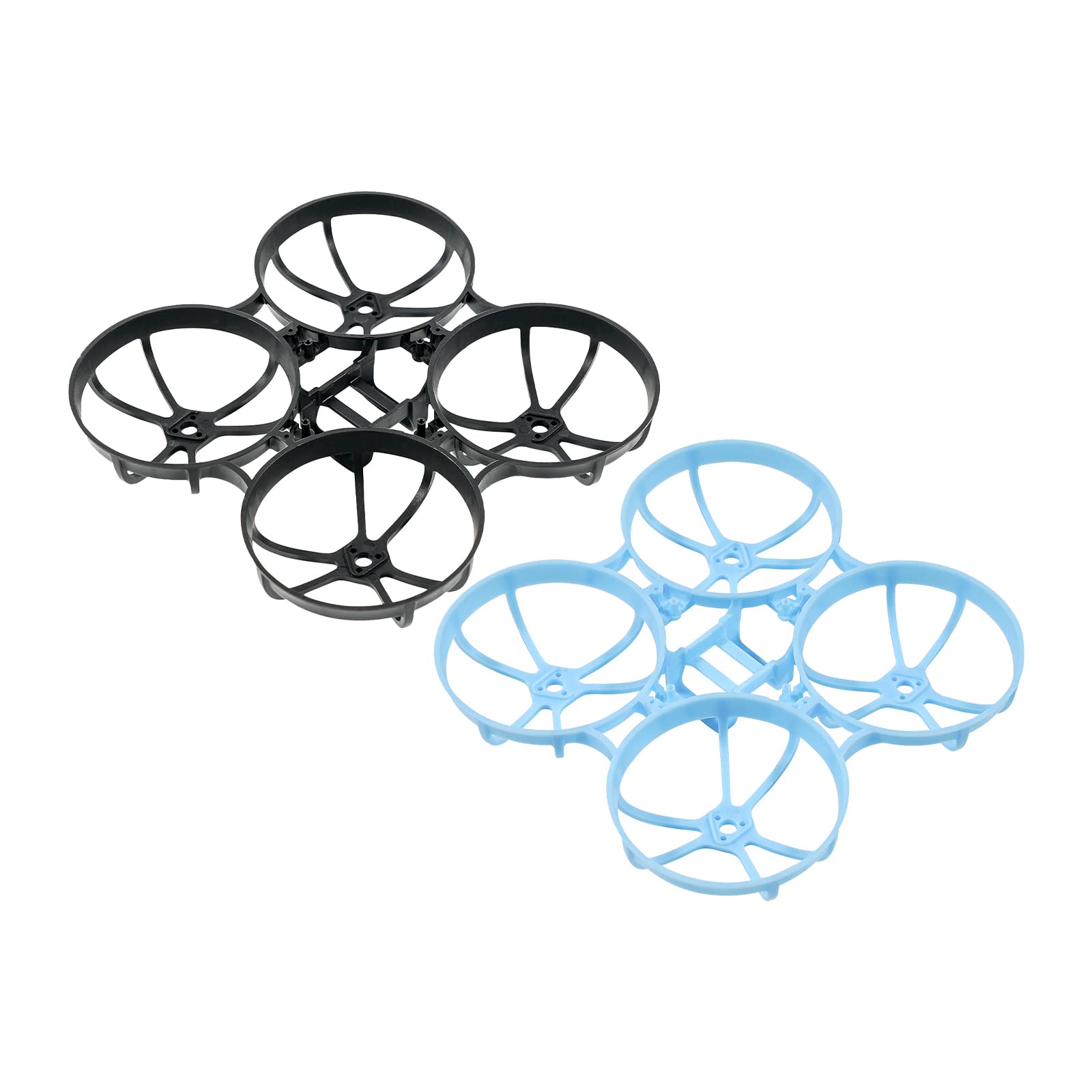BETAFPV Meteor75 Pro Brushless Whoop Frame – 2-Pack (Black & Blue) – Triangle Motor Mount, 45mm Prop Support, Larger Battery Slot