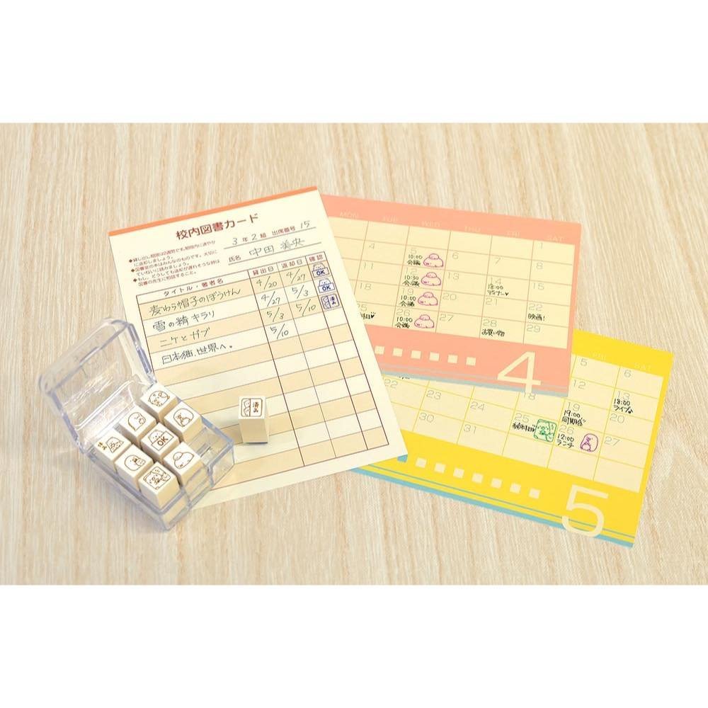 Beverly Sumikko Gurashi Mini Stamp Set – 9 Cute Check Stamps in Acrylic Case