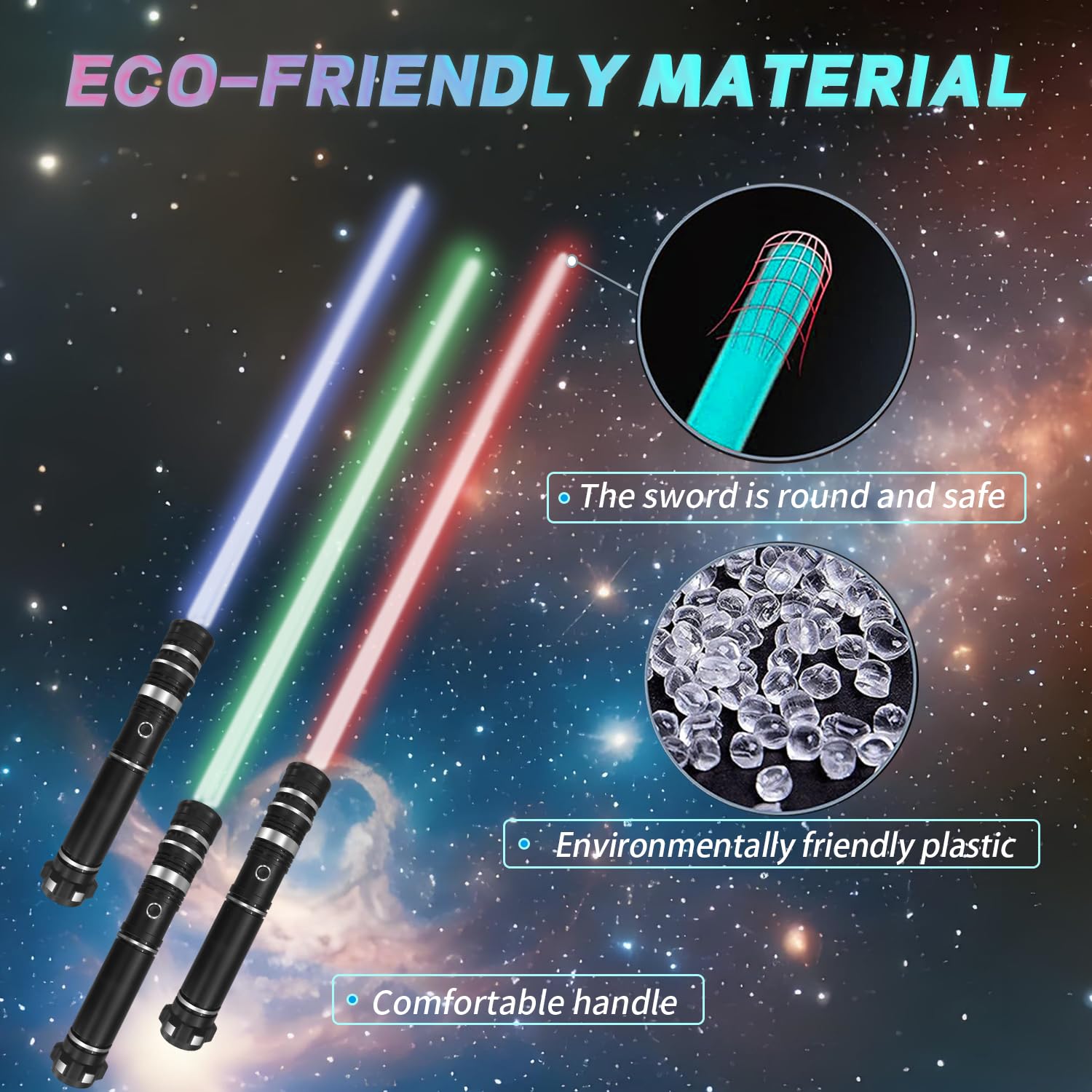 Beyondtrade Lightsabers 2 Pack: Collapsible Double-Bladed Swords with 12 Colors & FX Sound