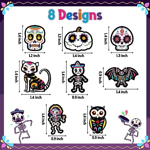 BeYumi 1000Pcs Day of the Dead Stickers – Sugar Skull, Skeleton Cat, Halloween & Mexican Fiesta Decals, Waterproof for Laptop, Water Bottle, Party Supplies