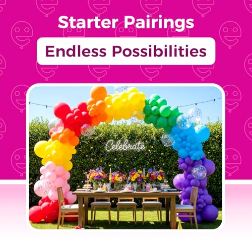 Bezente 36-Inch Rainbow Giant Balloons - 8 Pack Jumbo Latex for Birthday and Party Decor