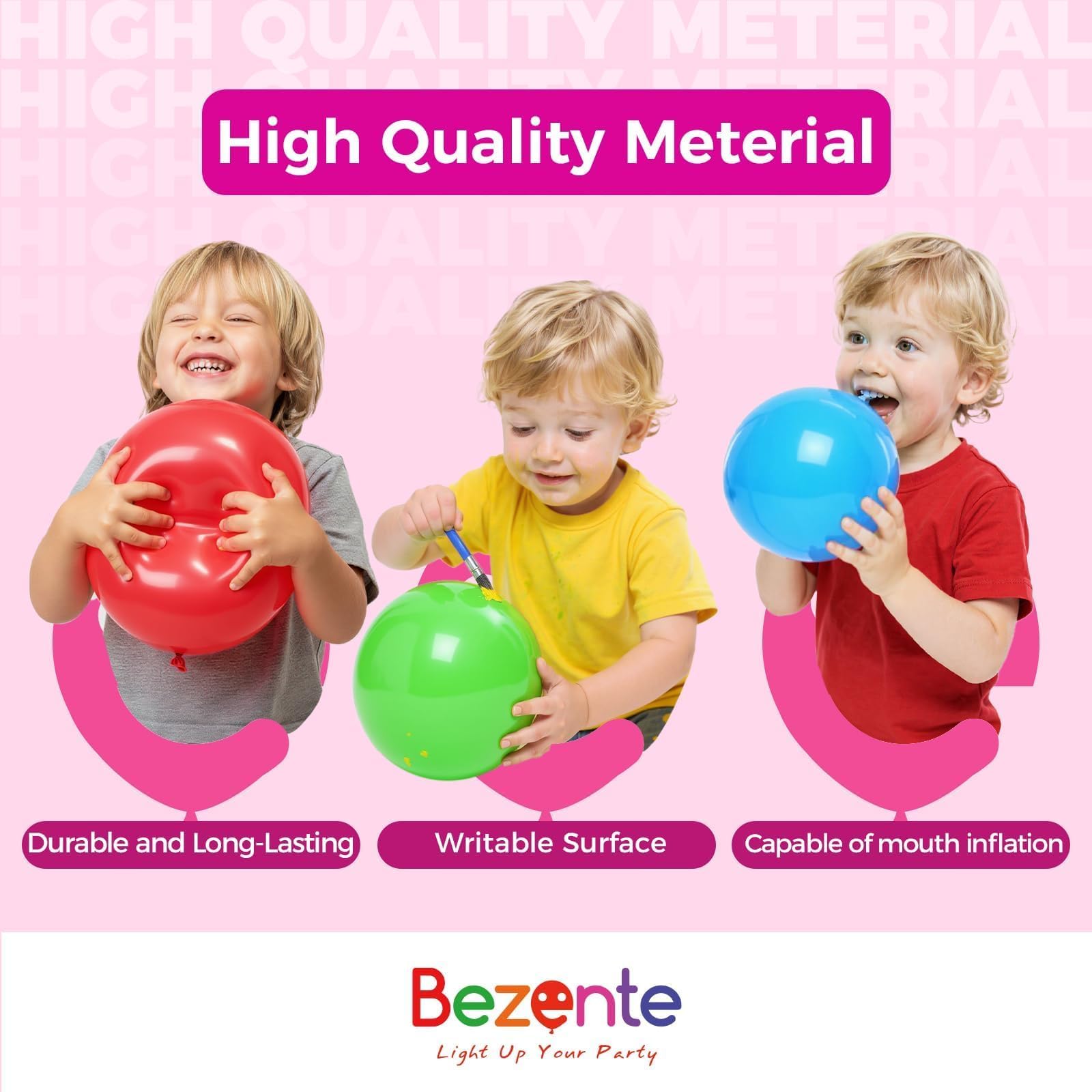 Bezente 36-Inch White Giant Balloons (8 Pack) – Large Latex Balloons for Party Decorations