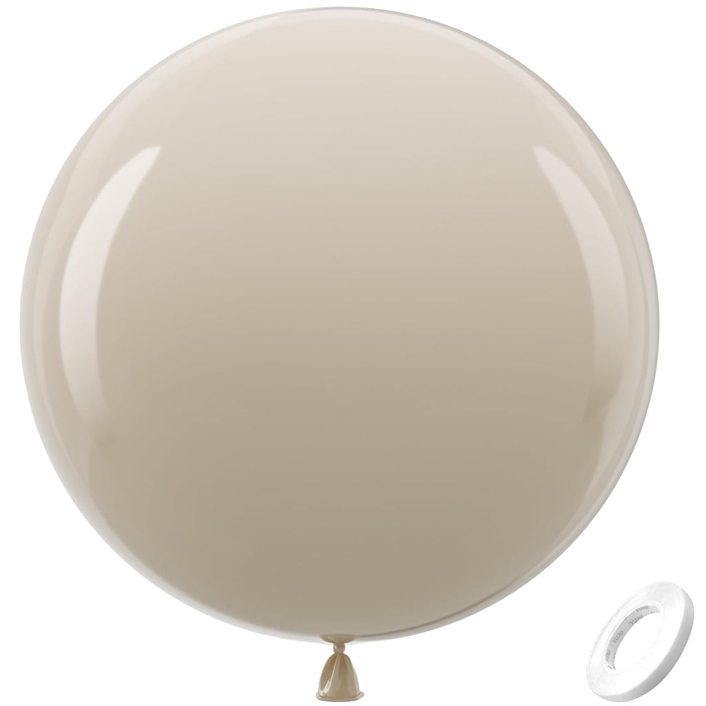 Bezente 36-Inch White Sand Giant Balloons (8 Pack) - Jumbo Cream Latex Party Decorations