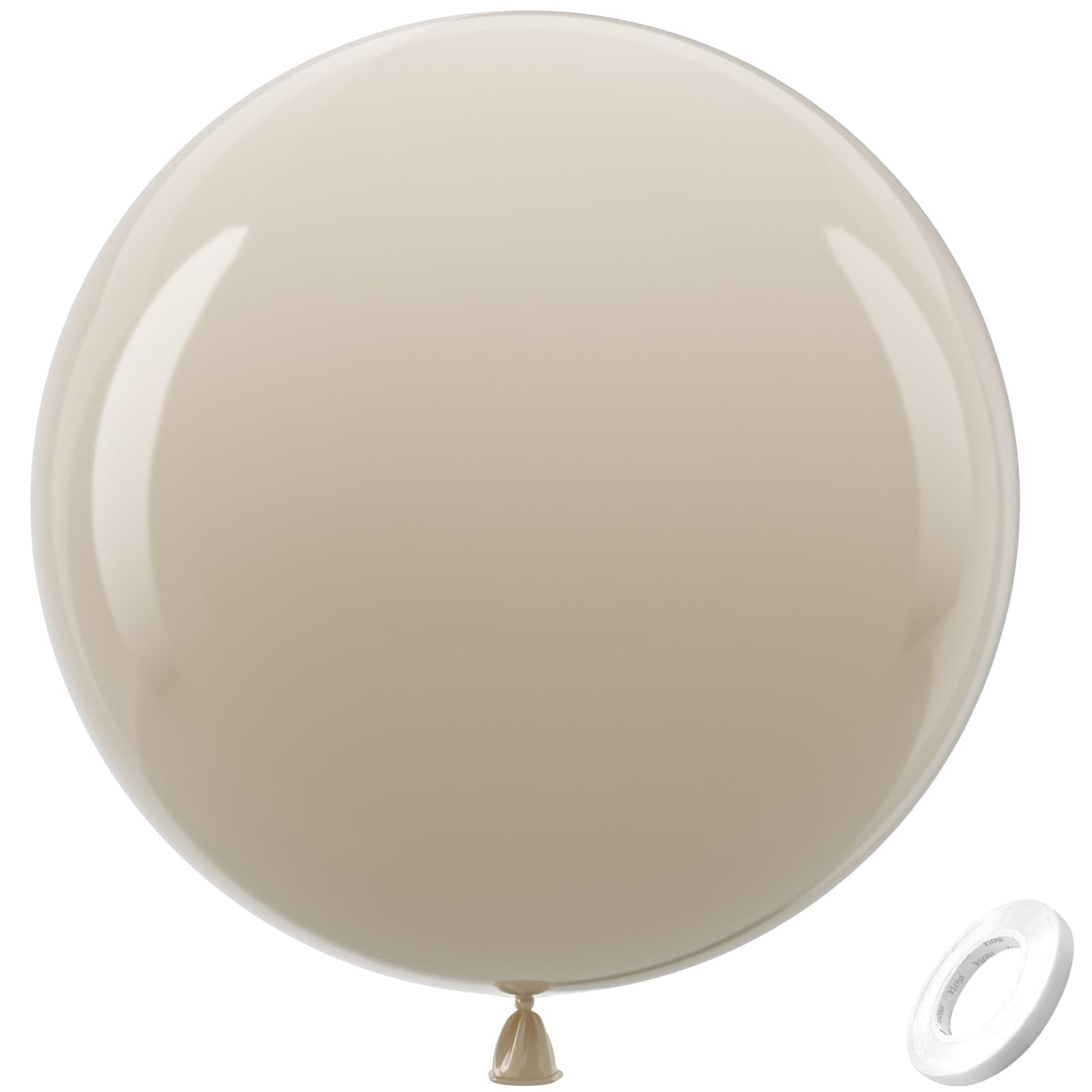 Bezente 36-Inch White Sand Giant Balloons (8 Pack) - Jumbo Cream Latex Party Decorations