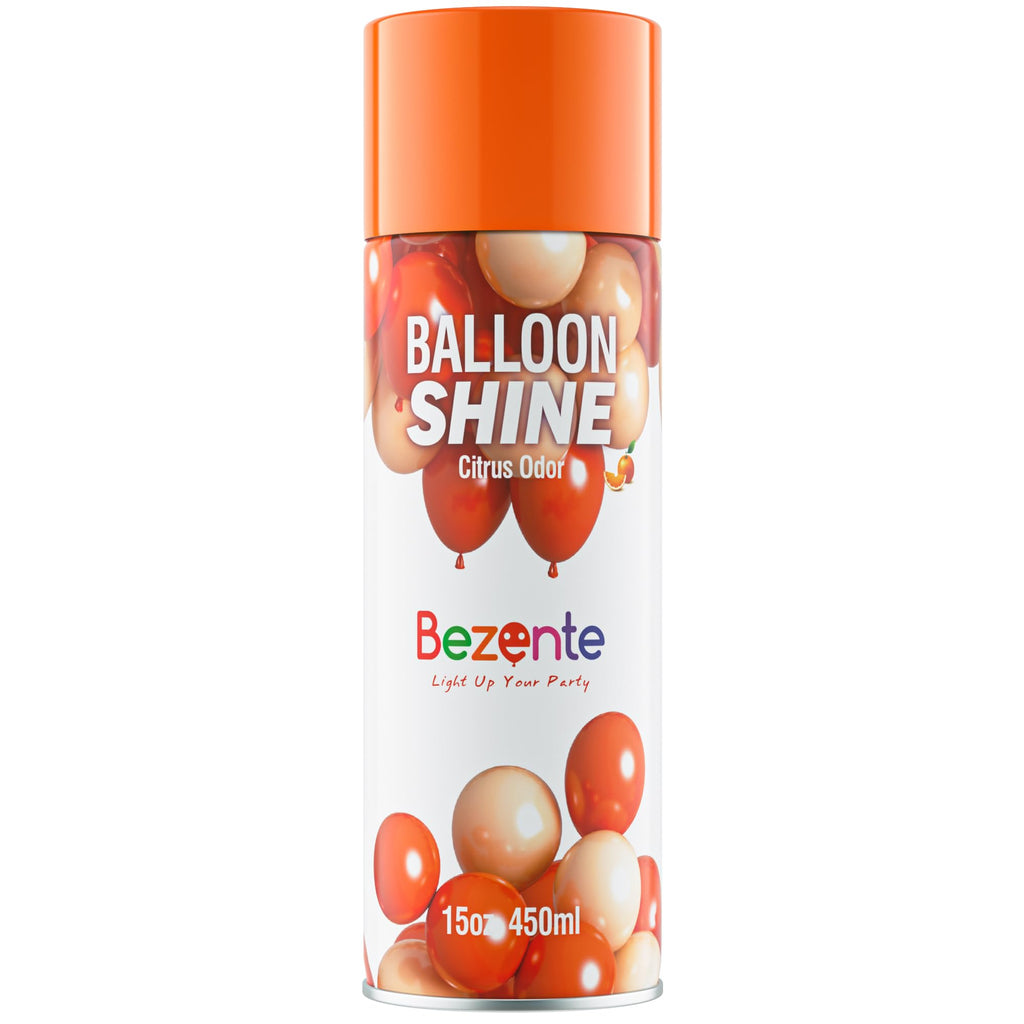 Bezente Balloon Shine Spray - 15 oz Citrus, Waterproof, High Shine, Covers 100 Balloons