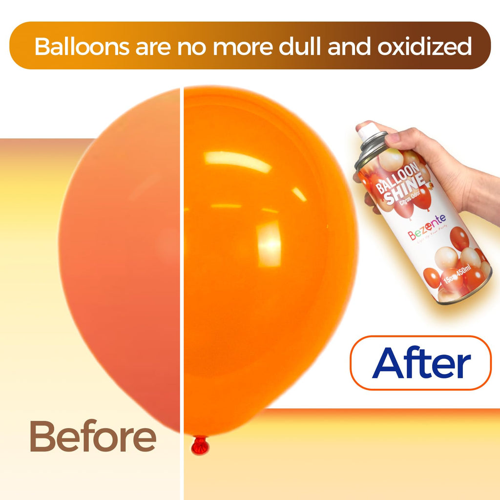 Bezente Balloon Shine Spray - 15 oz Citrus, Waterproof, High Shine, Covers 100 Balloons
