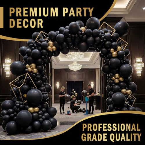 Bezente Pro Duralatex Black Balloons - 100 Pack 12 Inch Extra-Thick for Long-Lasting Party Decor