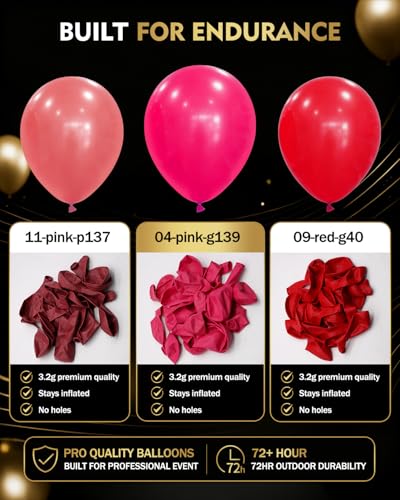 Bezente Pro Duralatex Hot Pink Balloons – 100 Pack Extra-Thick 12 Inch Long-Lasting Party Balloons