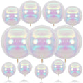 Biapian 12-Pack Iridescent Foil Balloons (10"/15"/22") – 4D Clear Balloon Set for Mermaid Birthday, Wedding, Baby Shower Decor