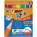 BiC Kid's Evolutions Ecolutions Colouring Pencils - 18 Vibrant Colours, Splinter-Proof & Chew-Resistant