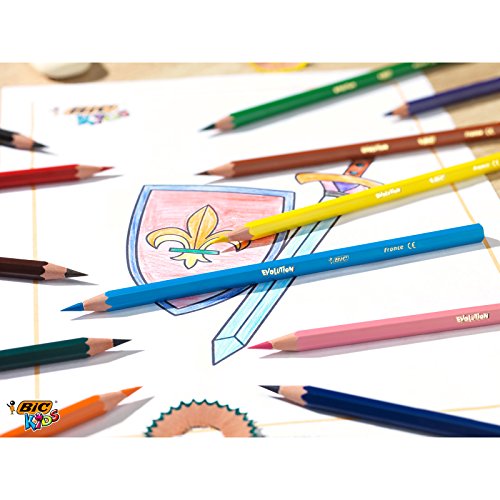BiC Kid's Evolutions Ecolutions Colouring Pencils - 18 Vibrant Colours, Splinter-Proof & Chew-Resistant