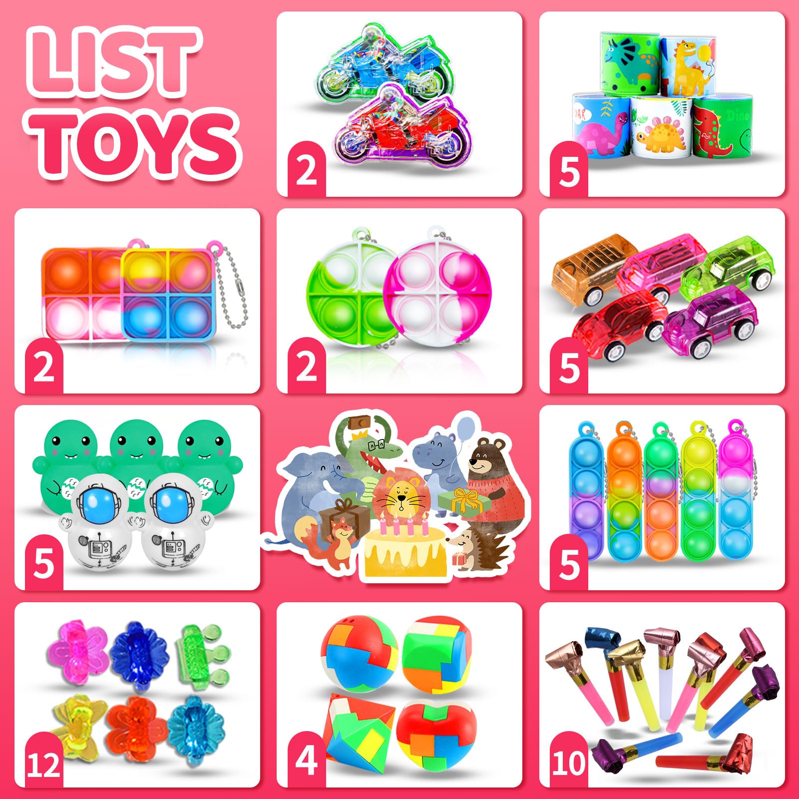 BicMan 150-Piece Party Favors for Kids – Fidget Toys, Goodie Bag Stuffers, Carnival Prizes, Classroom Treats