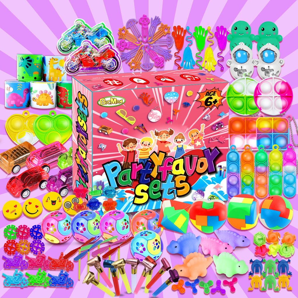 BicMan 150-Piece Party Favors for Kids – Fidget Toys, Goodie Bag Stuffers, Carnival Prizes, Classroom Treats